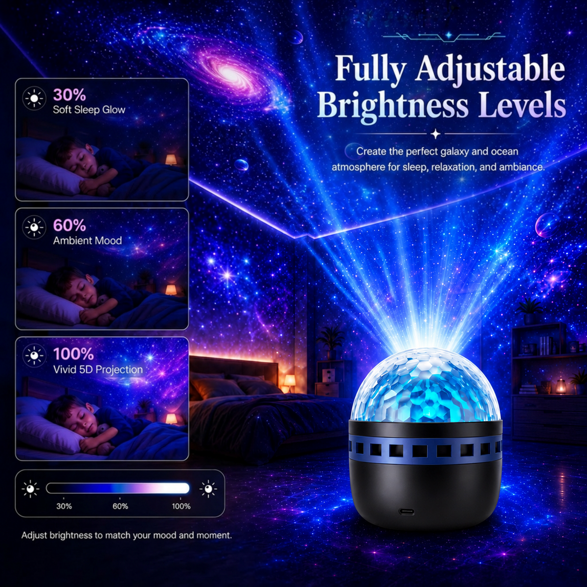 🔥Last Day 50% OFF🎁 - 360° Smart Holographic Starry Sky Projector (HD Smart Dynamic 5D)