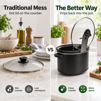 🔥LAST DAY 50% OFF - 🍳Multifunctional Anti-Slip Cooker Lid Stand - Space-Saving Kitchen Counter Organizer