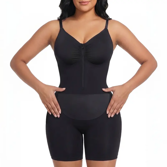 LOROLABS | Women Fajas Shapewear Seamless Bodysuit Double-Layer Tummy Control Zip-Up Body Shaper Waist Defining Silhouette