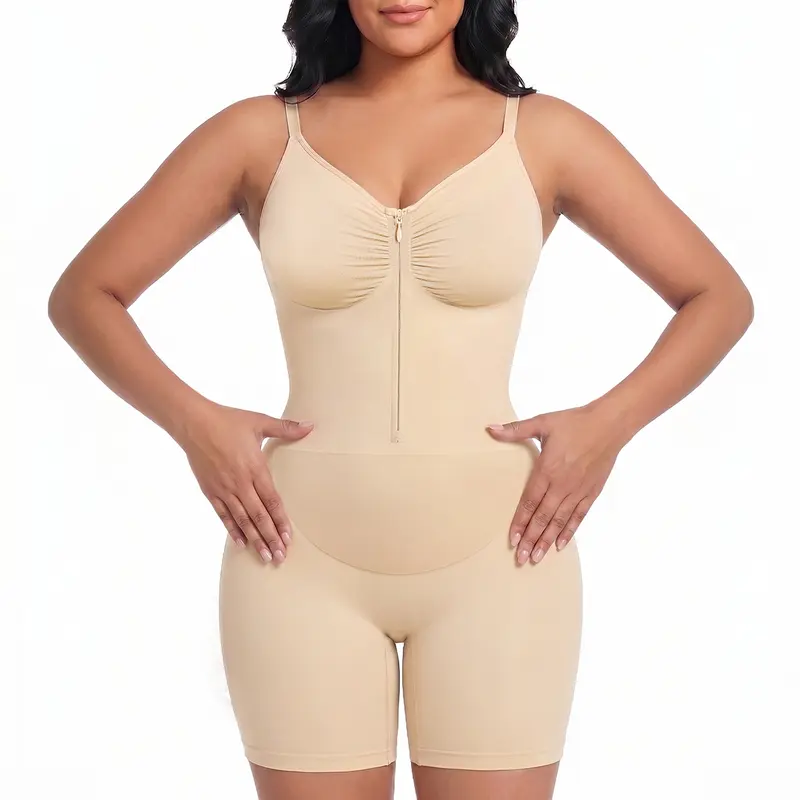 LOROLABS | Women Fajas Shapewear Seamless Bodysuit Double-Layer Tummy Control Zip-Up Body Shaper Waist Defining Silhouette