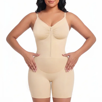 LOROLABS | Women Fajas Shapewear Seamless Bodysuit Double-Layer Tummy Control Zip-Up Body Shaper Waist Defining Silhouette