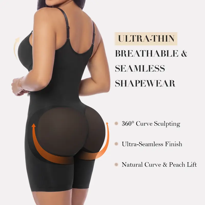 LOROLABS | Women Fajas Shapewear Seamless Bodysuit Double-Layer Tummy Control Zip-Up Body Shaper Waist Defining Silhouette
