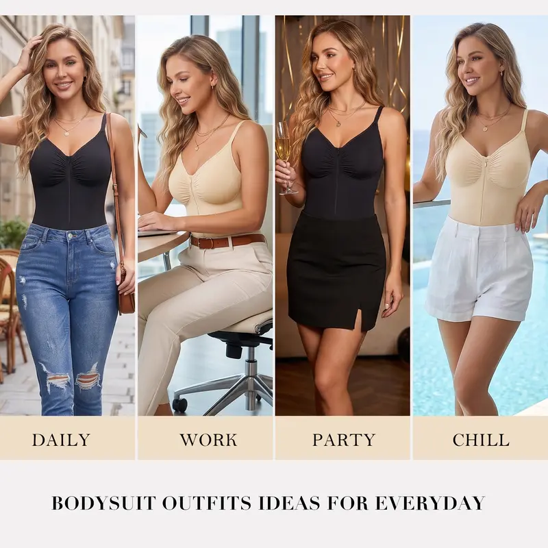 LOROLABS | Women Fajas Shapewear Seamless Bodysuit Double-Layer Tummy Control Zip-Up Body Shaper Waist Defining Silhouette
