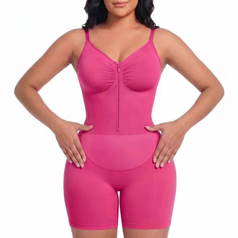 LOROLABS | Women Fajas Shapewear Seamless Bodysuit Double-Layer Tummy Control Zip-Up Body Shaper Waist Defining Silhouette
