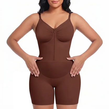LOROLABS | Women Fajas Shapewear Seamless Bodysuit Double-Layer Tummy Control Zip-Up Body Shaper Waist Defining Silhouette